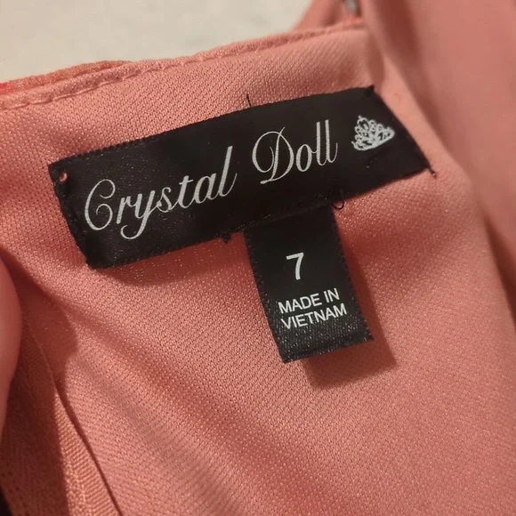 Crystal Doll pink floral sleeveless tiered ruffled maxi dress - Picture 9 of 12